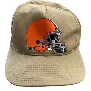 Vintage Cleveland Browns‎ Beige Flat Bill Snapback Hat Unisex Adult One Size